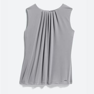 Calvin Klein Sleeveless Pleat Neck Knit Cami